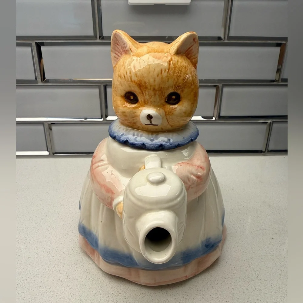 Vintage Takahashi Figural Cat Teapot 90s Kitten Ceramic - Picture 7 of 17